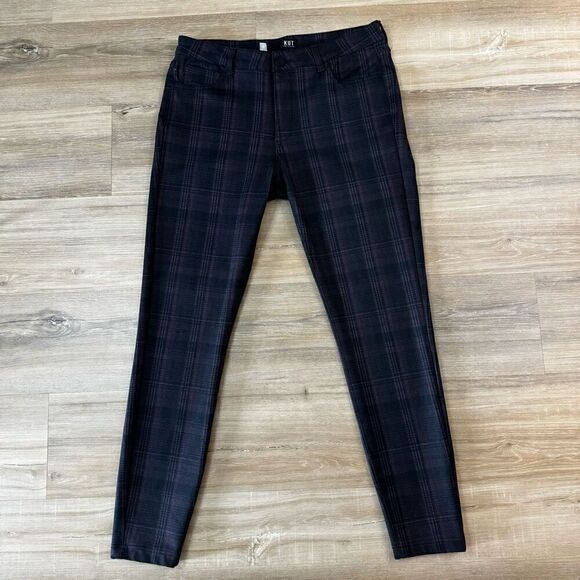Kut from the Kloth Plaid Ankle Pants - Black and Gray - Picture 1 of 8